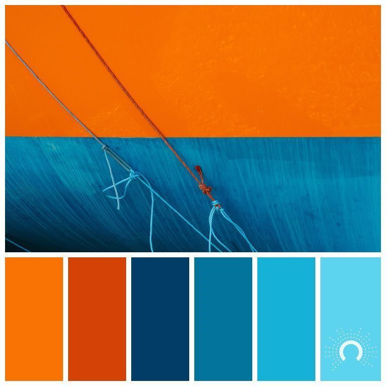 ترکیب رنگ نارنجی با آبی