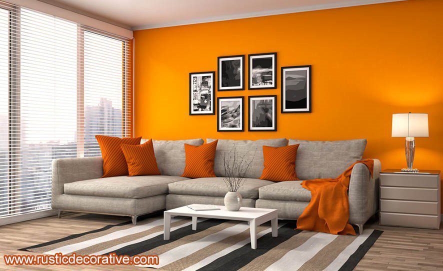 نارنجی مکمل رنگ طوسی در دکوراسیون داخلی