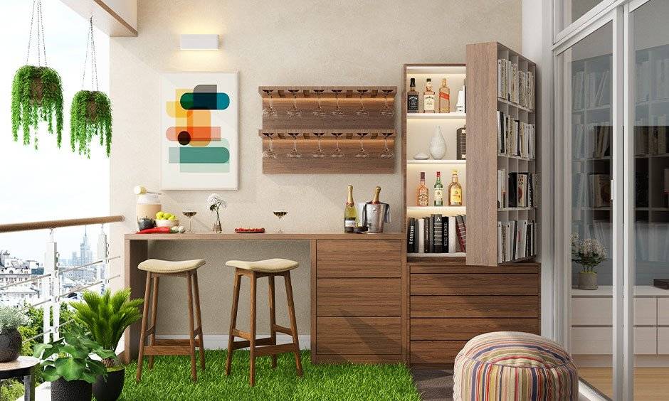 کافه بار خانگی مدرن در تراس