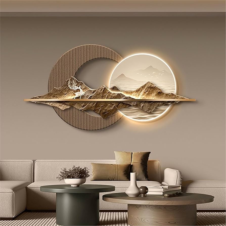 دیوارکوب دکوری در اتاق نشیمن