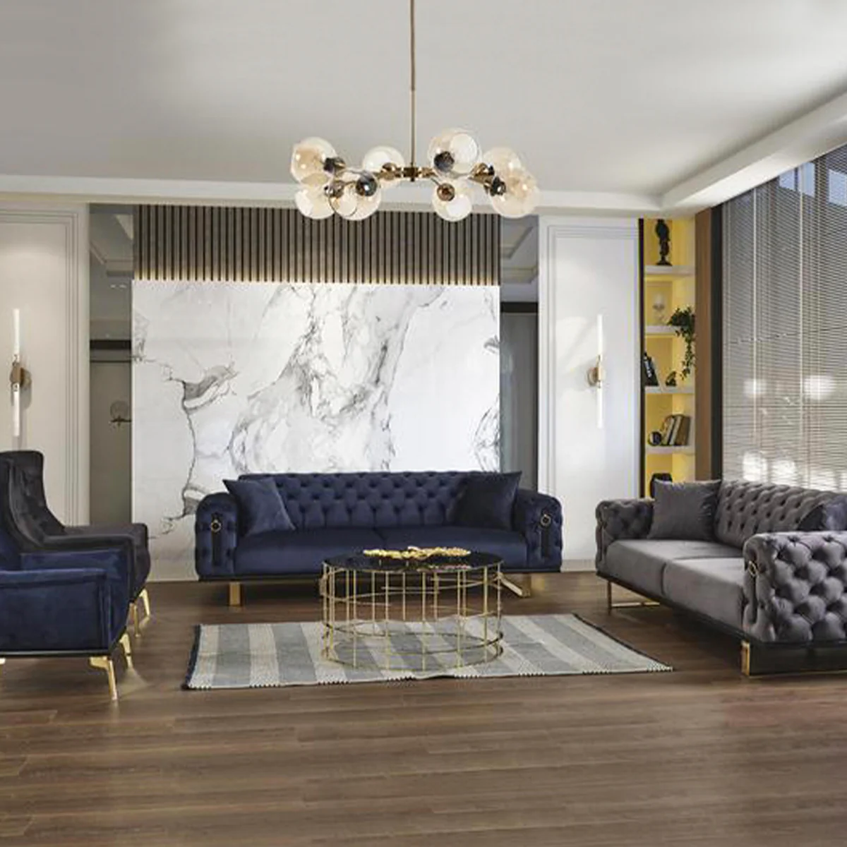 لوستر مناسب برای مبل چستر