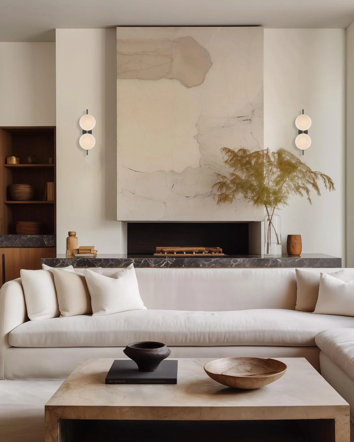 المان های سنگی و شنی در دکوراسیون اتاق نشیمن