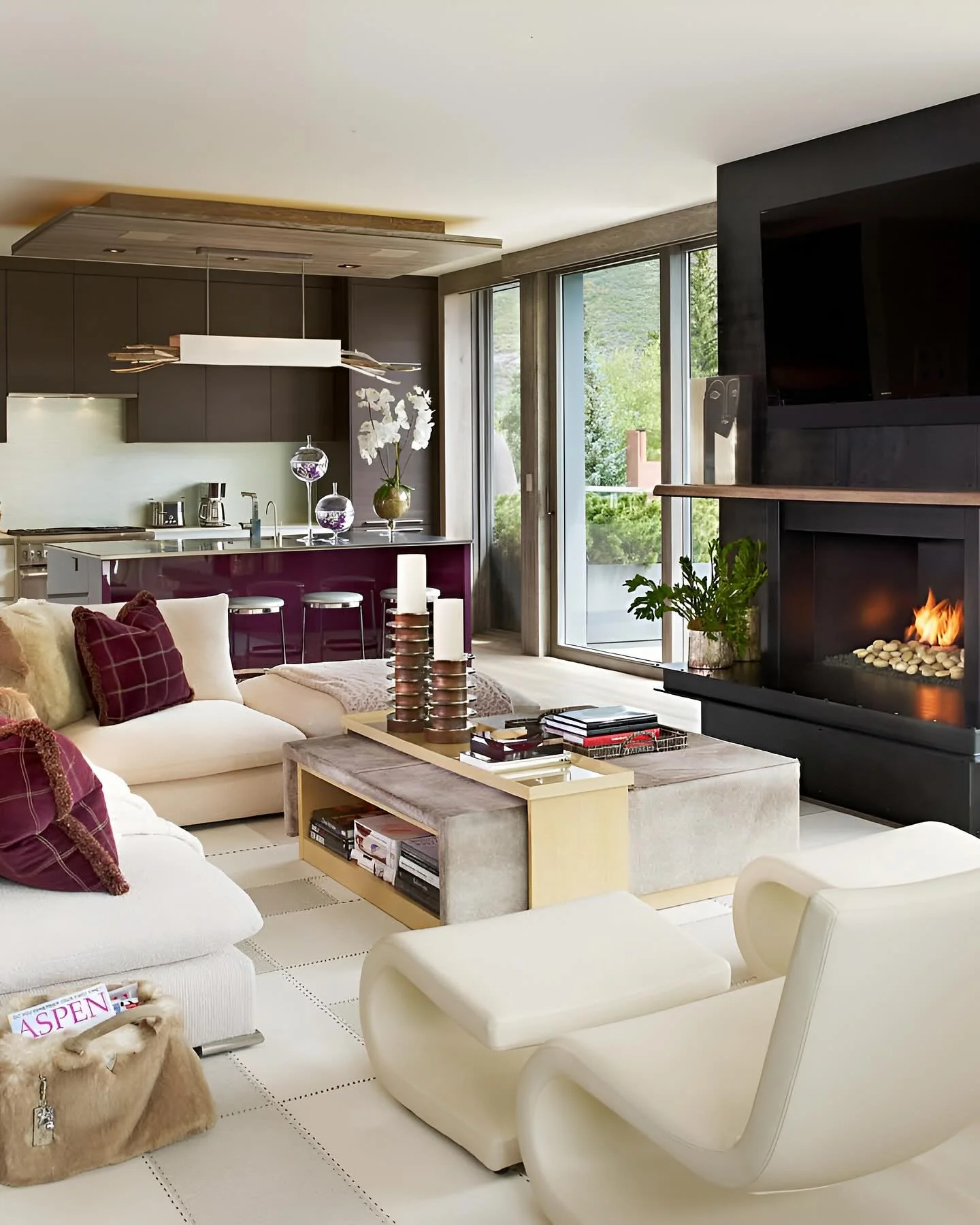 دکوراسیون اتاق نشیمن لوکس مرموز با جزئیات آلویی