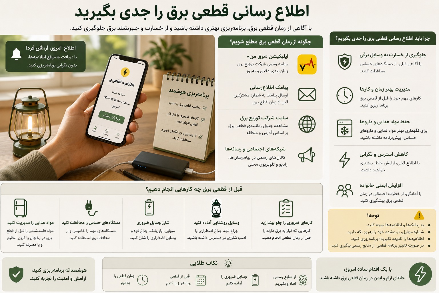 اطلاع رسانی قطعی برق را جدی بگیرید