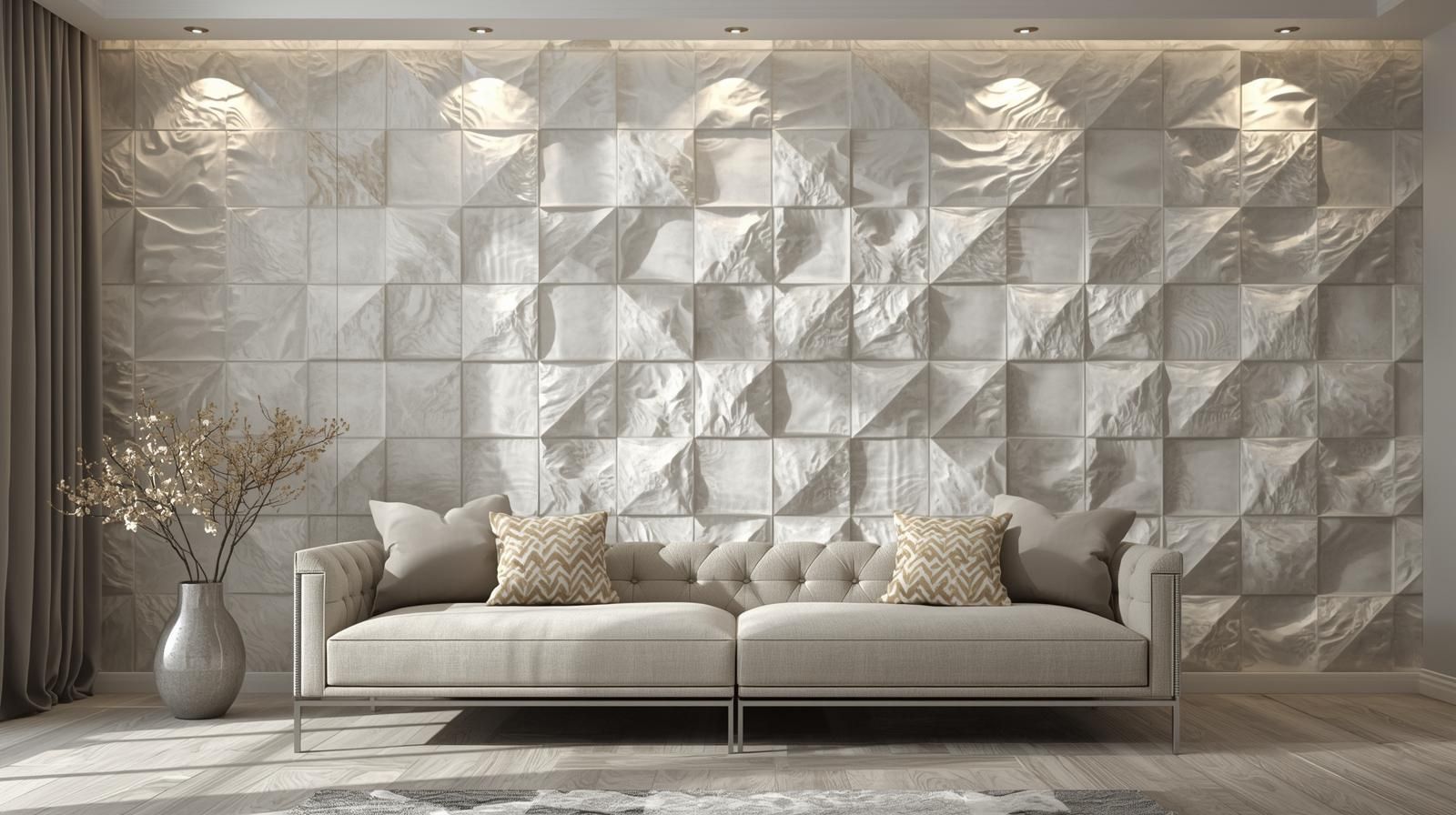رنگ دیوار پذیرایی طرح دار