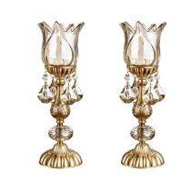 شمعدان برنزی چشمه نور کد C2938/2A بسته 2 عددی آنتیک