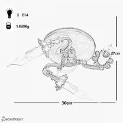 لوستر سقفی برنزی چشمه نور 3 شعله مدل C2786/3A-B برنز