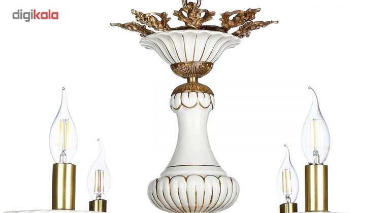 لوستر سرامیکی چشمه نور 6 شعله کد C2915/6-B برنز