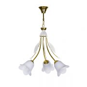 لوستر چوب و استیل چشمه نور 3 شعله کد 2540/3GWT طلایی