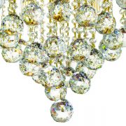 لوستر سقفی کریستالی چشمه نور کد 6638/30G طلایی