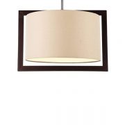 چراغ آویز چوبی چشمه نور کد A7035/1H-BR-CR شید کرم