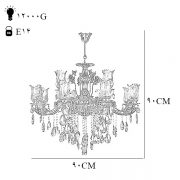 لوستر دایکاست چشمه نور 12 شعله کد S3547/8-4-A آنتیک
