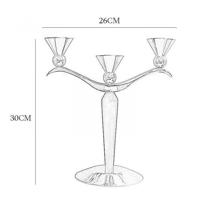 شمعدان چوبی چشمه نور 3 تایی کد 801 کروم