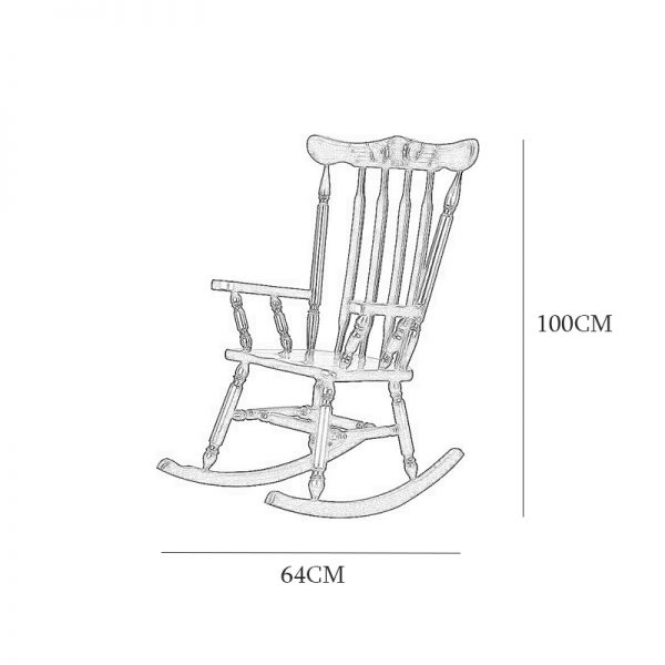 صندلی چوبی راک چشمه نور کد S-204/BR قهوه ای