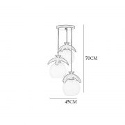 چراغ آویز چوبی چشمه نور سه شعله کد G571/3H-BR قهوه ای