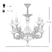 لوستر سرامیکی چشمه نور 10 شعله کد C2905-G طلایی