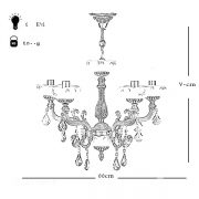 لوستر سرامیکی 4 شعله چشمه نور کد C2969/4-B برنز