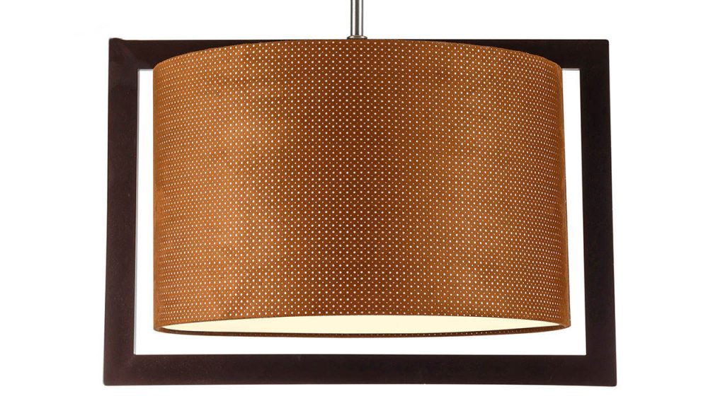 چراغ آویز چوبی چشمه نور کد A7035/1H-BR-BR شید قهوه ای