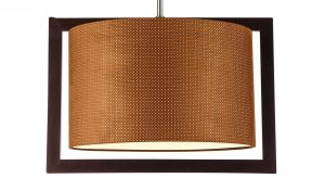 چراغ آویز چوبی چشمه نور کد A7035/1H-BR-BR شید قهوه ای