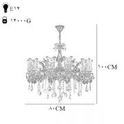 لوستر دایکاست چشمه نور 12 شعله کد S3523/6A آنتیک