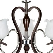 لوستر چوب و استیل چشمه نور 3 شعله کد 829/3C کروم