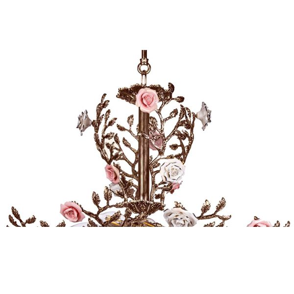 لوستر فلزی چشمه نور 6 شعله کد C2909/3F فیروزه ای