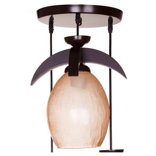 چراغ آویز چوبی چشمه نور 3 شعله کد G508/3H-BR قهوه ای