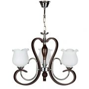 لوستر چوب و استیل چشمه نور 3 شعله کد 829/3C کروم