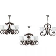 لوستر چوب و استیل چشمه نور 3 شعله کد 829/3C کروم