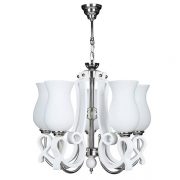 لوستر چوب و استیل چشمه نور 5 شعله کد A831/5-CWT کروم