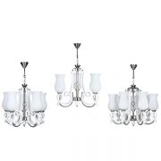 لوستر چوب و استیل چشمه نور 5 شعله کد A831/5-CWT کروم