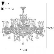 لوستر دایکاست 16 شعله چشمه نور مدل M3412/8+8-A آنتیک