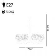 لوستر 8 شعله چشمه نور کد G631/8-WT سفید - Image 3