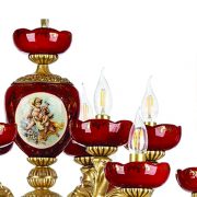 لوستر سرامیکی چشمه نور 12 شعله کد C2922/6-AZ زرشکی