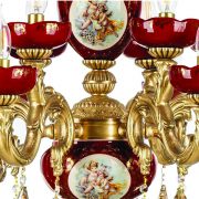 لوستر سرامیکی چشمه نور 12 شعله کد C2922/6-AZ زرشکی