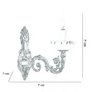 چراغ دیواری برنزی تک شعله چشمه نور کد C2912/1W-WT سفید