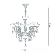 لوستر سرامیکی 5 شعله چشمه نور کد C2968/5A آنتیک