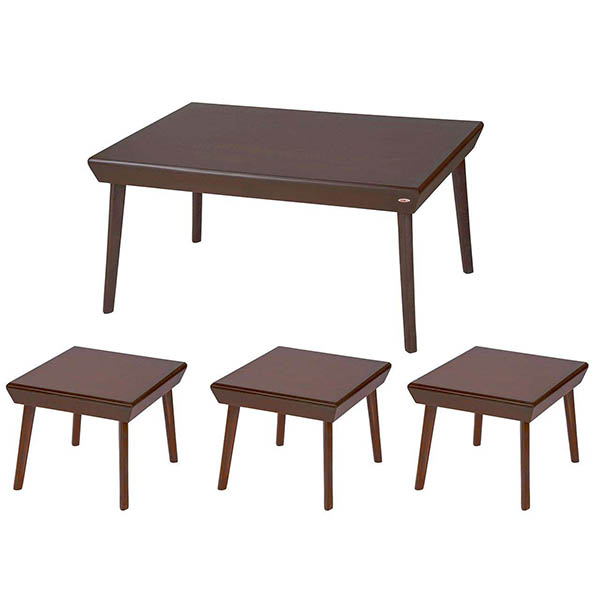 میز پذیرایی چوبی چشمه نور کد E-209-F مجموعه 4 عددی