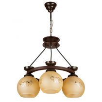 صفحه اصلی 2 28 لوستر چوبی 3 شعله چشمه نور مدل G574/3BR قهوه ای