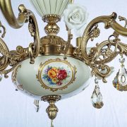 لوستر برنزی 6 شعله چشمه نور کد C3313/6-WT-AO