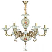 لوستر برنزی 6 شعله چشمه نور کد C3313/6-WT-AO