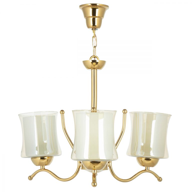 لوستر 3 شعله چشمه نور کد A823/3-G طلایی