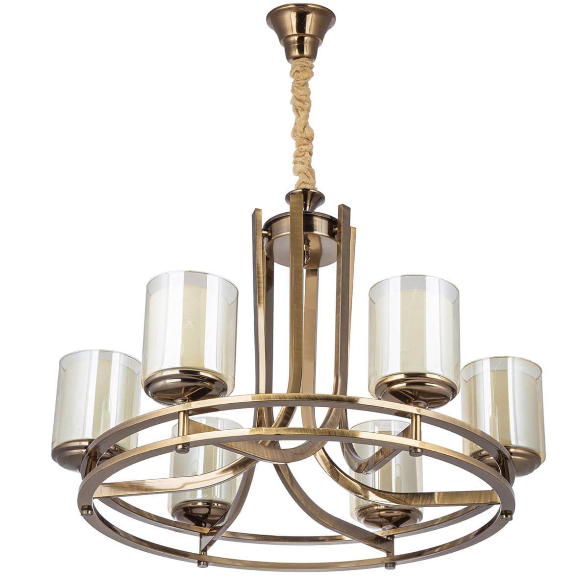 N2667-6-A-min لوستر 6 شعله چشمه نور کد N2667/6A آنتیک - Image 1