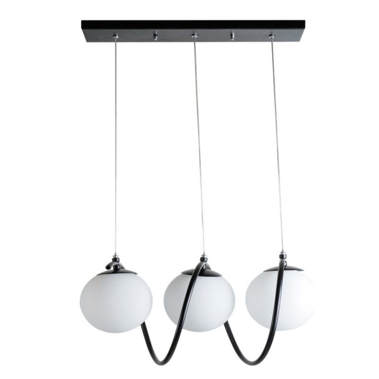 لوستر سه شعله چشمه نور کد A1263/3-BK.WT