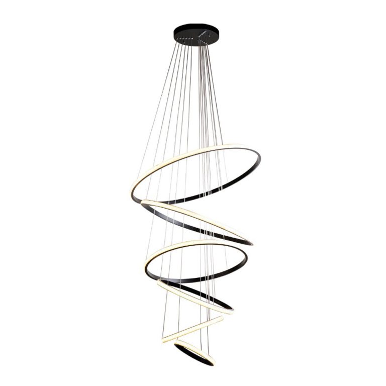 چراغ آویز چشمه نور کد A6388/6H-BK مشکی (ریموت دار)