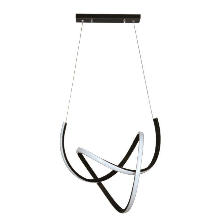 لوستر چشمه نور کد A6314/1H-BK مشکی (ریموت دار)