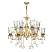 لوستر 12 شعله چشمه نور کد S3703/6GWT طلایی سفید