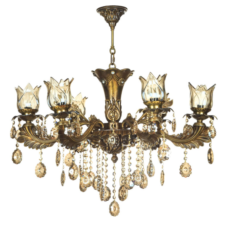 لوستر 6 شعله چشمه نور کد S3547/A آنتیک