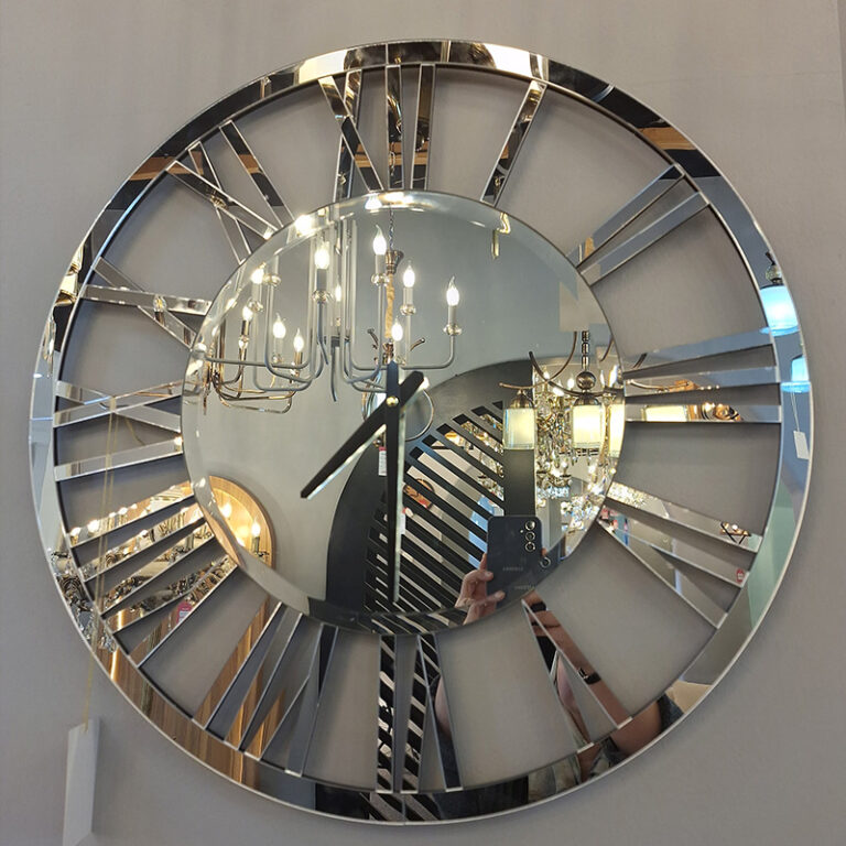 ساعت دیواری نقره ای کروم