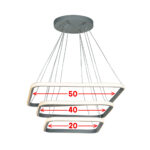 لوستر مدرن 3 حلقه مربعی